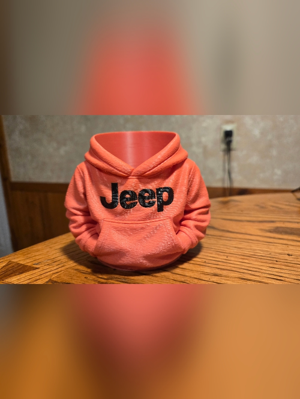 Jeep  Hoodie with Orange Black Logo Koozie